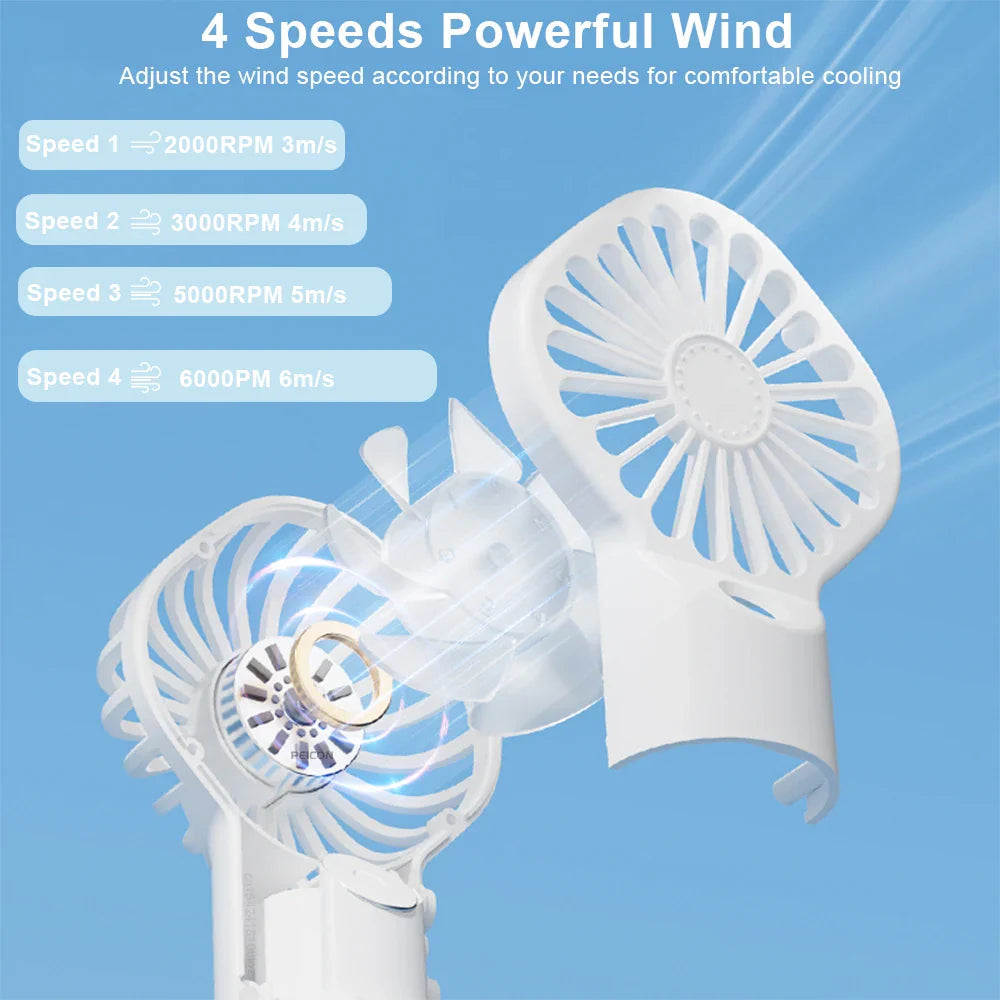 Brisella Air Mini Hand Fan with Humidifier | 4-Level Spray Function | USB Rechargeable | Portable & Quiet