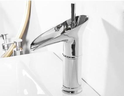 AquaVintura Antique Waterfall Basin Faucet | Brass Mixer Tap with Single Lever | Hot & Cold Water | Bronze Finish