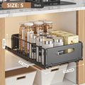 Cabinova Extendable Kitchen Shelf with Drawer | Metal Organizer for Spices & Cleaning Supplies | No Drilling Needed