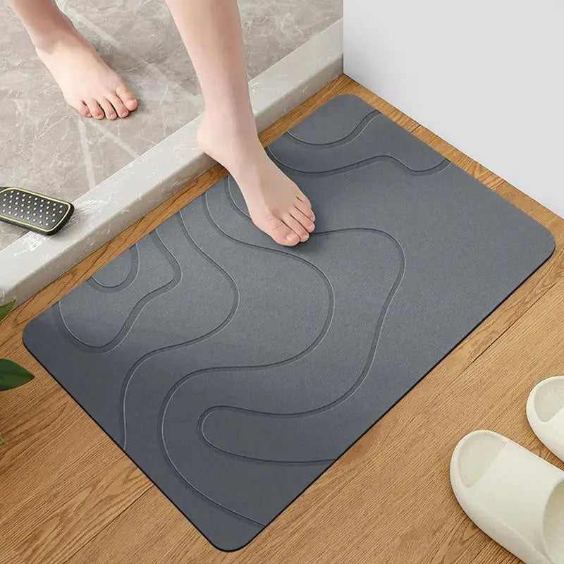 Drysera Bath Mat | Stone Look Bath Mat | Quick Drying & Non-Slip | 40 × 60 cm | Diatomite & Rubber