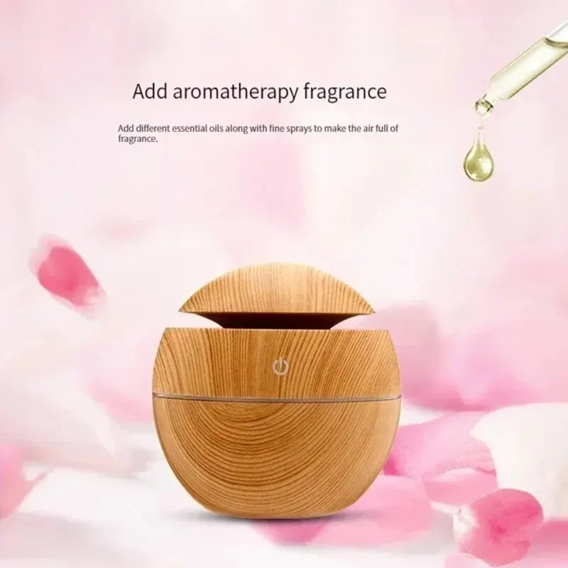 AeroMist Humidifier 130 ml | Whisper-quiet <35 dB | USB Powered & LED Light | With Aroma Oil Function