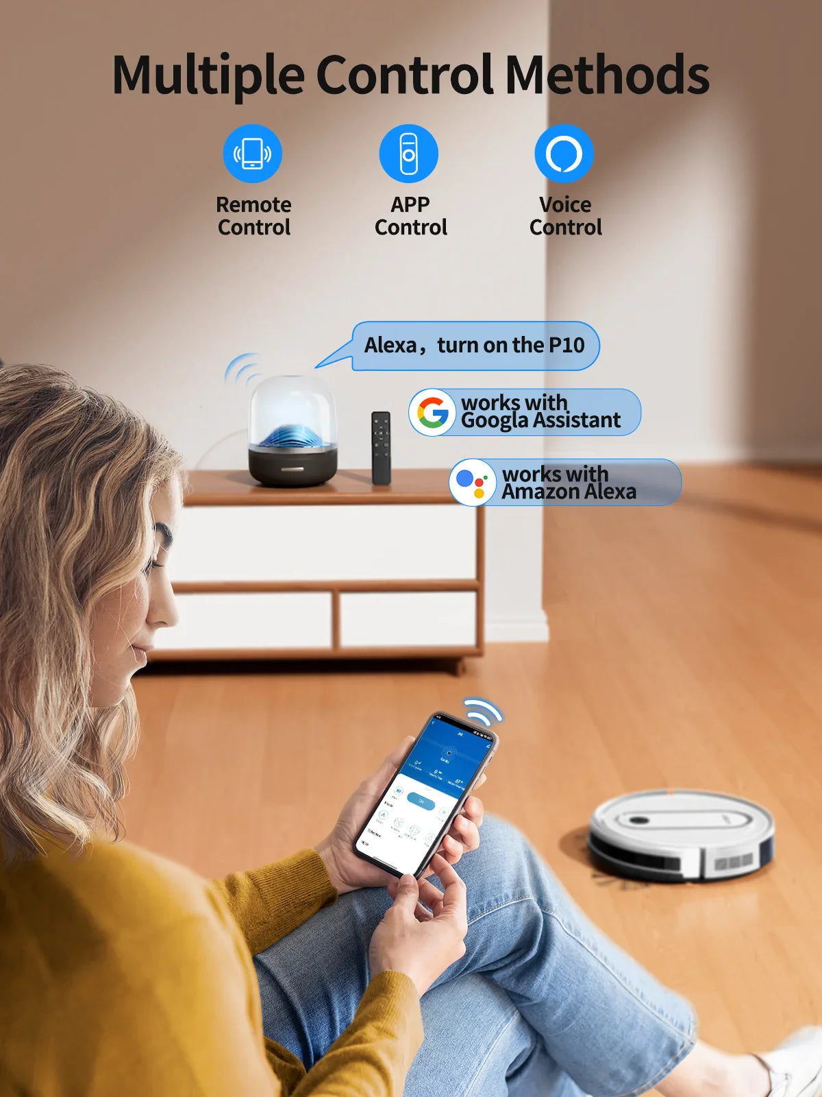Cleanovo P10 Robot Vacuum Cleaner with Mopping Function | 4500Pa Powerful Suction | App Control & Gyroscope Navigation | For Carpets & Hard Floors