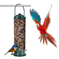 AVIVENTO Vogelfutterspender für Außen | Hängend | Transparentes Design | Wetterfest | Garten Vogelhaus