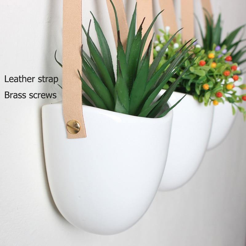 Ceravine | Hängender Keramik-Blumentopf | Dekoratives Wandpflanzgefäß | Für Zimmerpflanzen & Kräuter