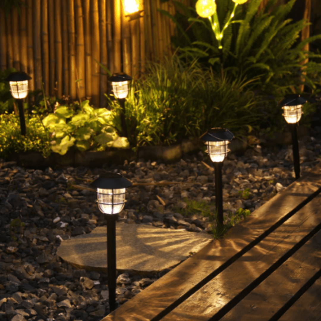 LumaSpike | Solar-Wegeleuchten 2er-Set | LED-Gartenleuchten mit Bewegungsmelder | IP65 Wasserdicht | Warmweiß