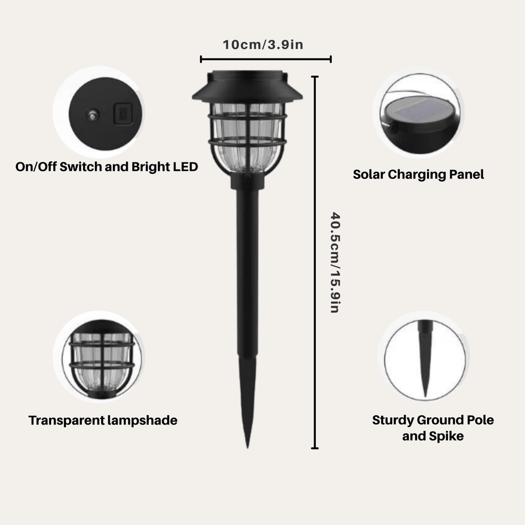 LumaSpike | Solar-Wegeleuchten 2er-Set | LED-Gartenleuchten mit Bewegungsmelder | IP65 Wasserdicht | Warmweiß