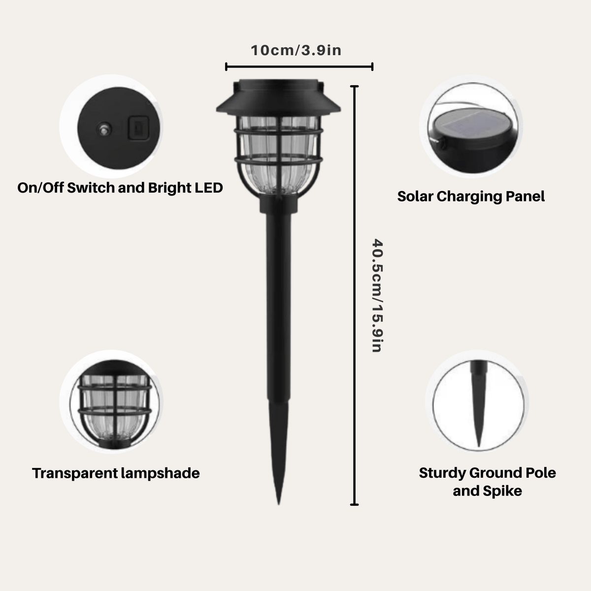 LumaSpike | Solar-Wegeleuchten 2er-Set | LED-Gartenleuchten mit Bewegungsmelder | IP65 Wasserdicht | Warmweiß