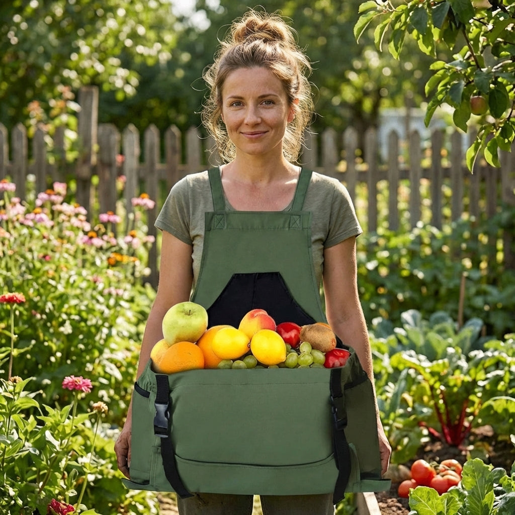 Gardivo | Garten-Schürze mit Taschen | Werkzeug-Aufbewahrung | Robustes Canvas-Gewebe | Verstellbare Passform